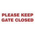 thumbnail image 1 of Basic PLEASE KEEP GATE CLOSED Sign - White / Red (Medium), 1 of 5