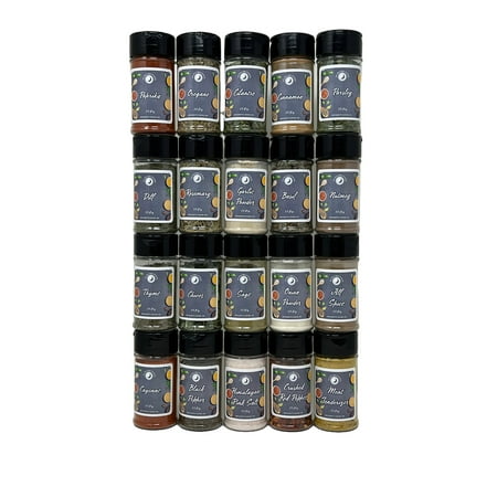 June Moon Spice Company's Pantry Seasoning and Spice Starter Set (20 Count) | 3.5 fl. oz. Jars | Premium