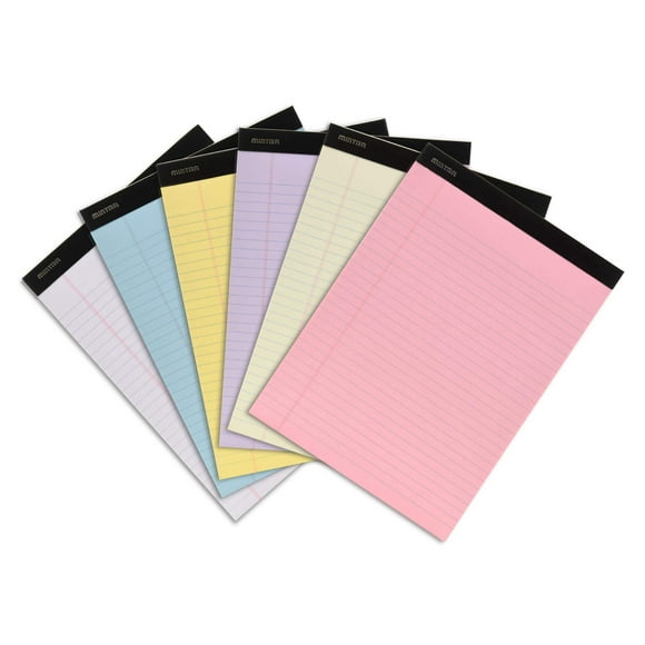 Basic Pastel Legal Pads - 8.5in x 11in Wide Ruled 6 pack
