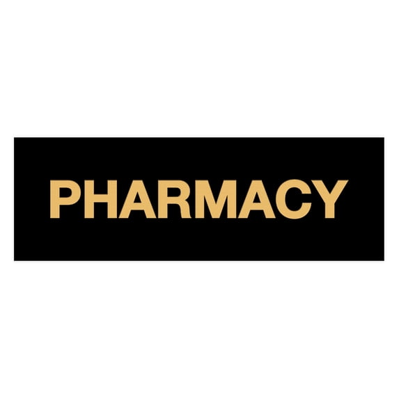 Basic Pharmacy Sign (Black Gold) - Large