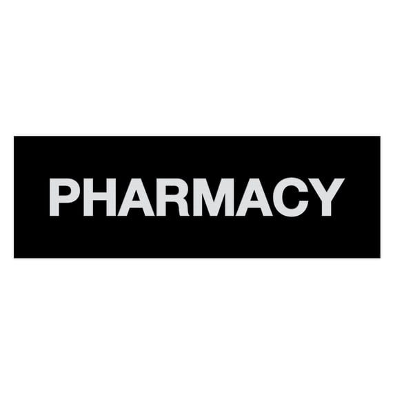 Basic Pharmacy Sign (Black / Silver) - Small