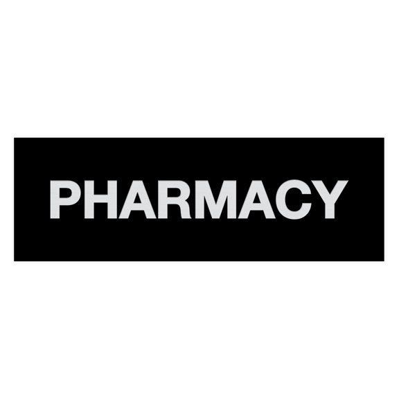 Basic Pharmacy Sign (Black / Silver) - Small