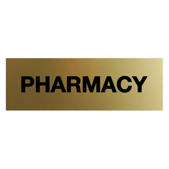 Basic Pharmacy Sign (Brushed Gold) - Large
