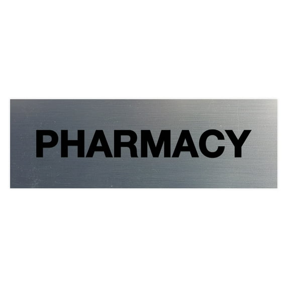 Basic Pharmacy Sign (Brushed Silver) - Small