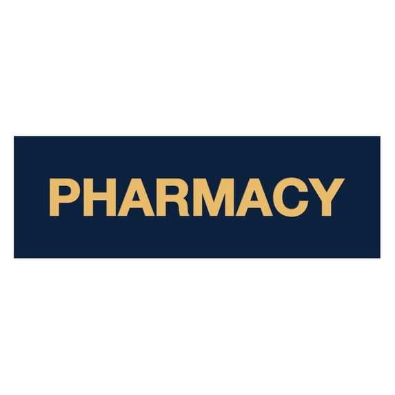 Basic Pharmacy Sign (Navy Blue/Gold) - Small