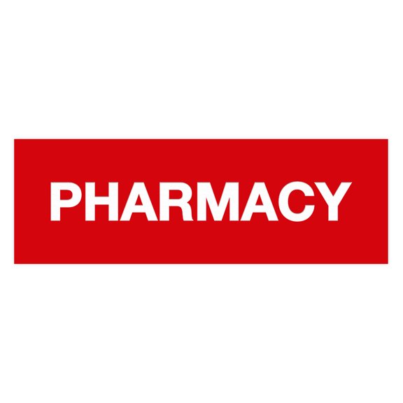 Basic Pharmacy Sign (Red) - Large
