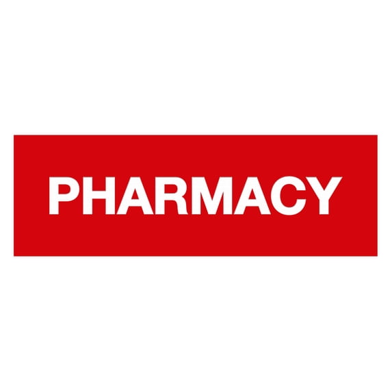 Basic Pharmacy Sign (Red) - Large