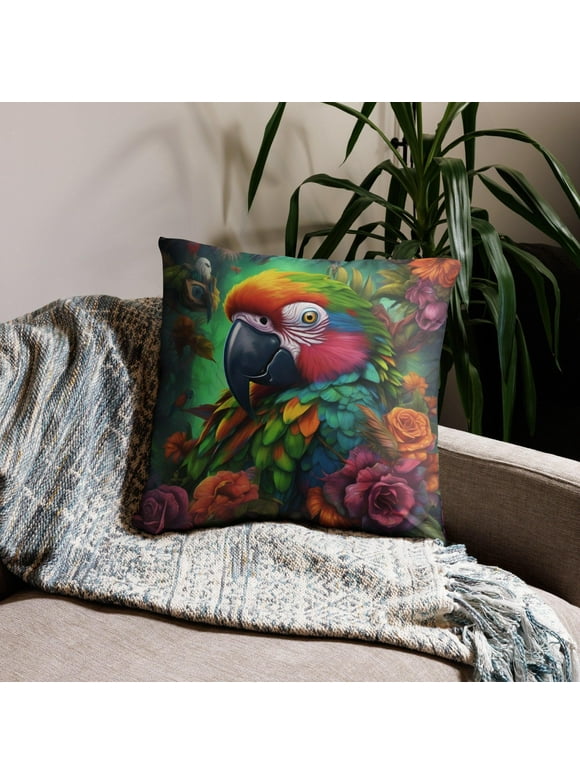 Basic Pillow - Colorful Parrot