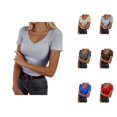 thumbnail image 1 of Basic Plain T Shirts for Women Summer Casual Short Sleeve Slim Fit V Neck Ribbed Knit Fitted Tshirts Tunic Top, 1 of 4