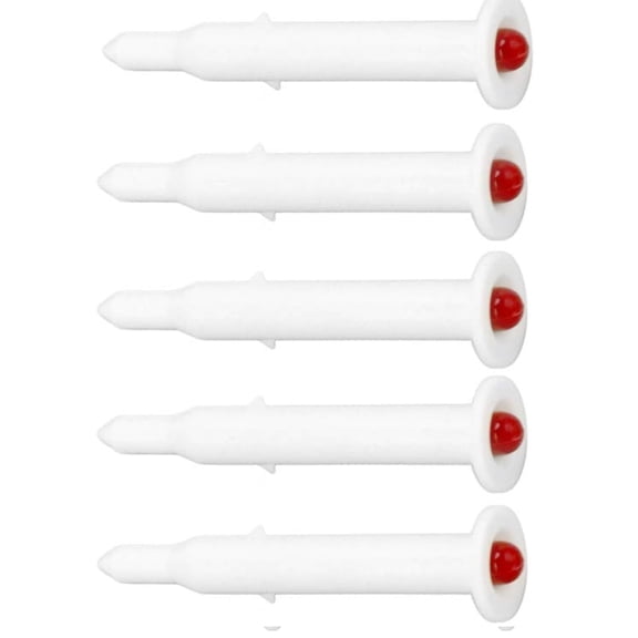 Basic Plastic Poultry Thermometer, Chicken Thermometer Turkey Timer, Meat Turkey Pop Out 1.8 inches in Length 5 Piece Set, White/Red