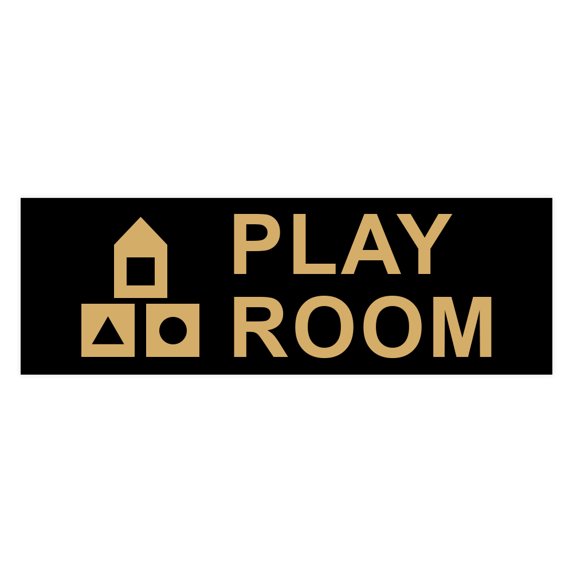 Basic Play Room Sign (Black /Gold) - Small