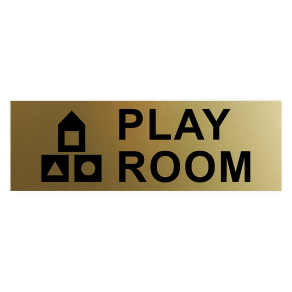 Basic Play Room Sign (Brushed Gold) - Small