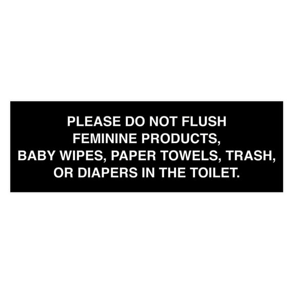 Basic Please Do Not Flush Etiquette Sign (Black) - Large