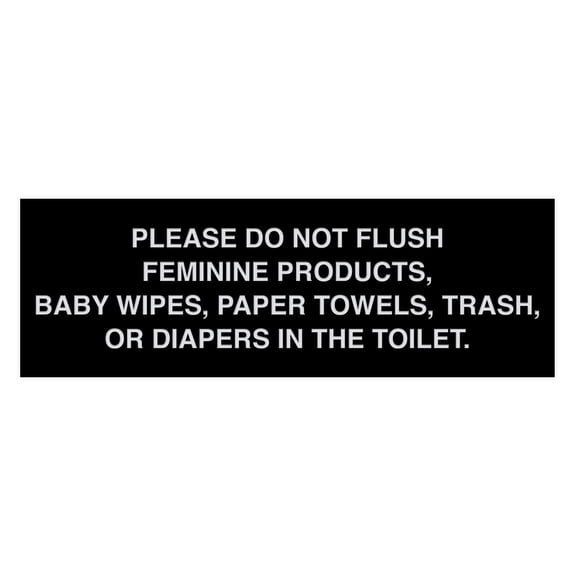 Basic Please Do Not Flush Etiquette Sign (Black / Silver) - Small