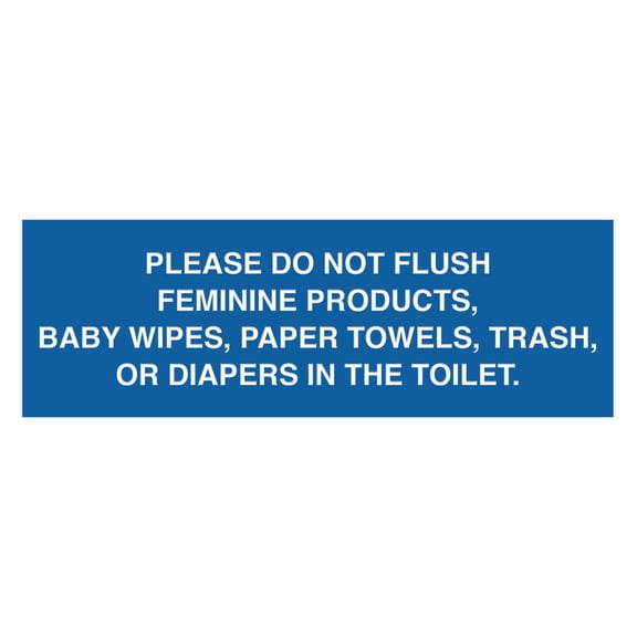 Basic Please Do Not Flush Etiquette Sign (Blue) - Small