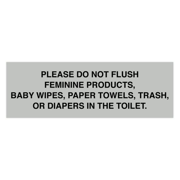 Basic Please Do Not Flush Etiquette Sign (Lt Gray) - Medium
