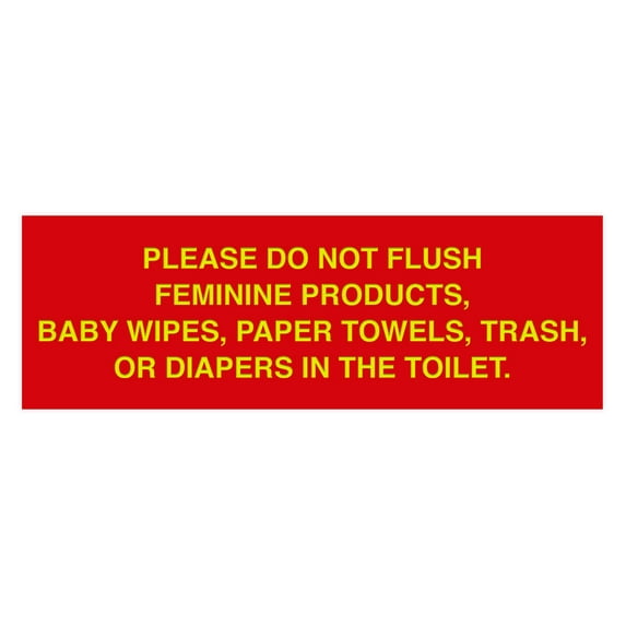 Basic Please Do Not Flush Etiquette Sign (Red/Yellow) - Small