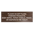 thumbnail image 1 of Basic Please Do Not Flush Etiquette Sign (Walnut) - Large, 1 of 5