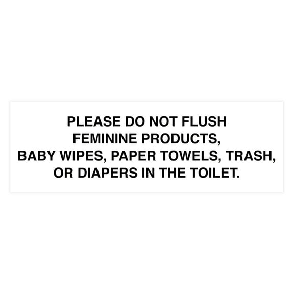 Basic Please Do Not Flush Etiquette Sign (White) - Medium