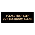 thumbnail image 1 of Basic Please Help Keep Our Restroom Clean Sign (Black /Gold) - Small, 1 of 5