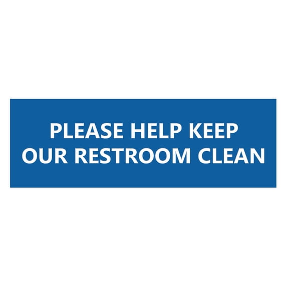 Basic Please Help Keep Our Restroom Clean Sign (Blue) - Small