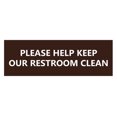 thumbnail image 1 of Basic Please Help Keep Our Restroom Clean Sign (Dark Brown) - Large, 1 of 5