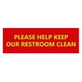 thumbnail image 1 of Basic Please Help Keep Our Restroom Clean Sign (Red/Yellow) - Small, 1 of 5