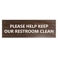 thumbnail image 1 of Basic Please Help Keep Our Restroom Clean Sign (Walnut) - Small, 1 of 5