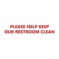 thumbnail image 1 of Basic Please Help Keep Our Restroom Clean Sign (White/Red) - Small, 1 of 5