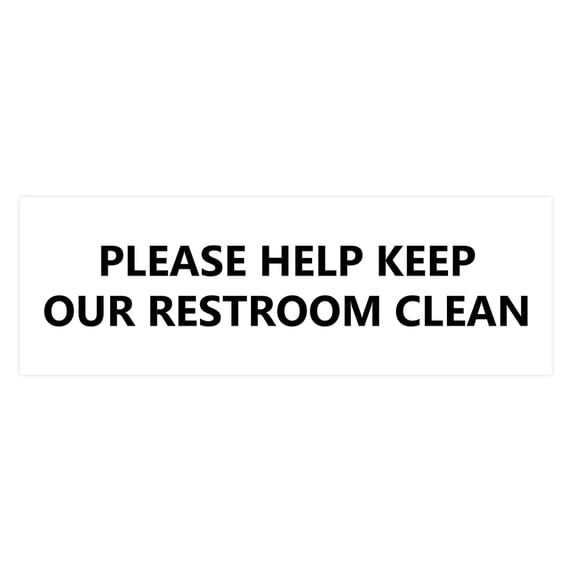 Basic Please Help Keep Our Restroom Clean Sign (White) - Small