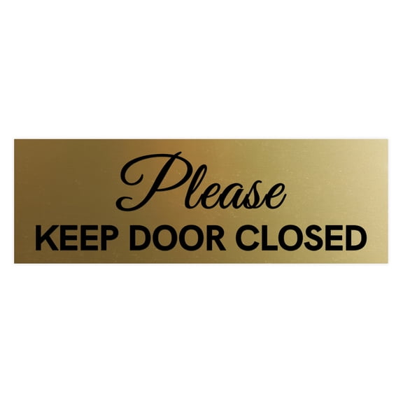 Basic Please Keep Door Closed Sign (Brushed Gold) - Medium