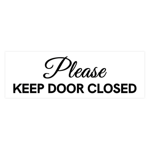 Basic Please Keep Door Closed Sign (White) - Large