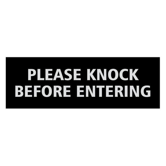 Basic Please Knock Before Entering (Black / Silver) - Small
