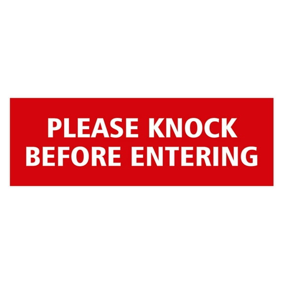 Basic Please Knock Before Entering (Red) - Small