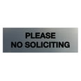 thumbnail image 1 of Basic Please No Soliciting Sign (Brushed Silver) - Small, 1 of 5