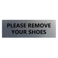 thumbnail image 1 of Basic Please Remove Your Shoes Sign (Brushed Silver) - Medium, 1 of 5
