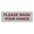 thumbnail image 1 of Basic Please Wash Your Hands Sign (Light Grey / Burgundy) - Medium, 1 of 5