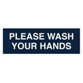 thumbnail image 1 of Basic Please Wash Your Hands Sign (Navy Blue / White) - Large, 1 of 5
