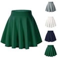 thumbnail image 1 of Basic Pleated Skirts for Women Versatile Stretchy Flared Mini Skater Skirt School Uniform Cheerleader Skirts, 1 of 4