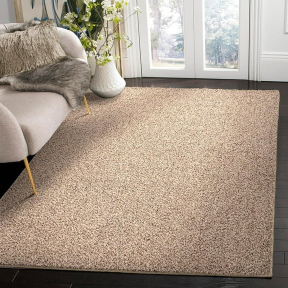 Basic Plush 6' x 8' Beige/Tan Area Rug