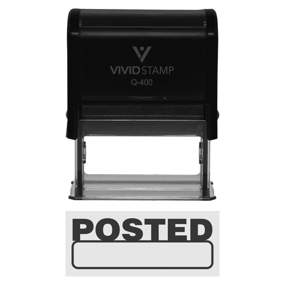 Basic Posted Self-Inking Office Rubber Stamp (Black) - X-Large