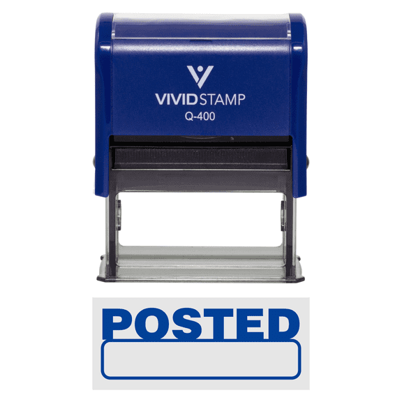 Basic Posted Self-Inking Office Rubber Stamp (Blue) - X-Large