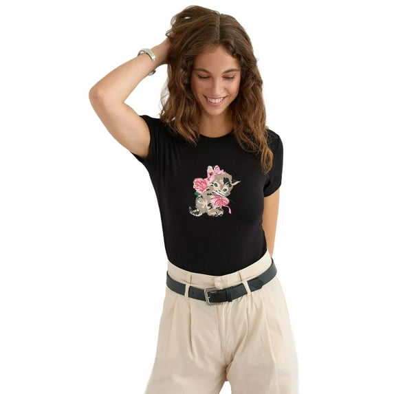 Basic Printed Short-Sleeve T-Shirt