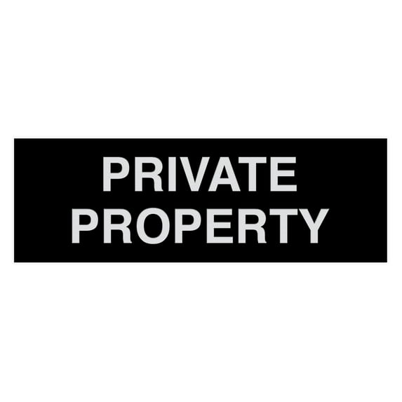 Basic Private Property Sign (Black / Silver) - Small