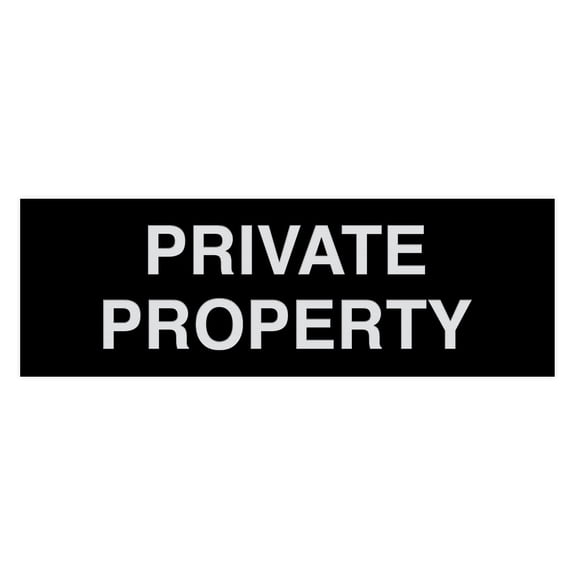 Basic Private Property Sign (Black / Silver) - Small