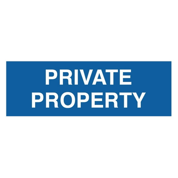 Basic Private Property Sign (Blue) - Medium