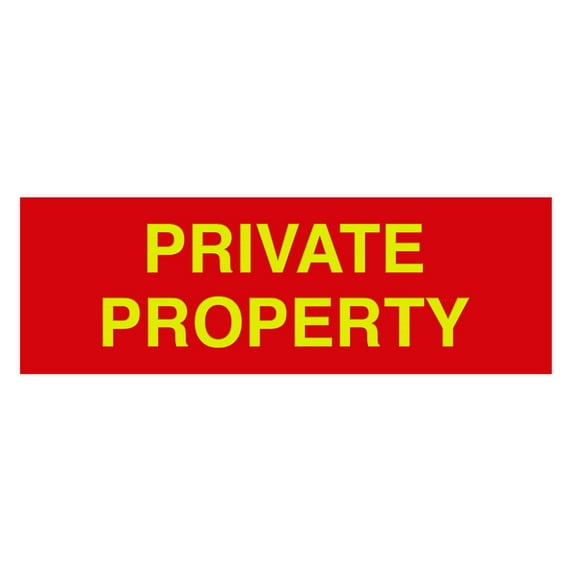 Basic Private Property Sign (Red/Yellow) - Medium