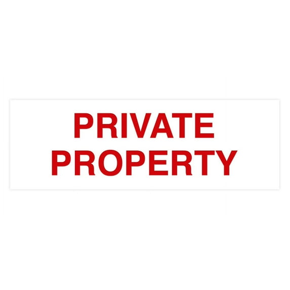 Basic Private Property Sign (White/Red) - Small