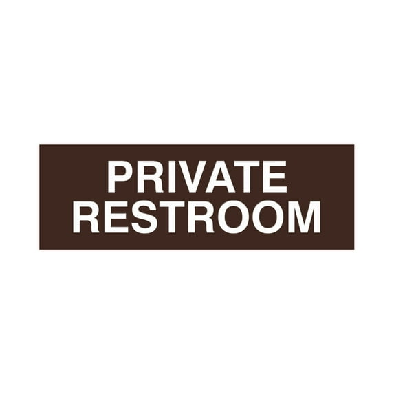 Basic Private Restroom Door / Wall Sign - Dark Brown - Medium