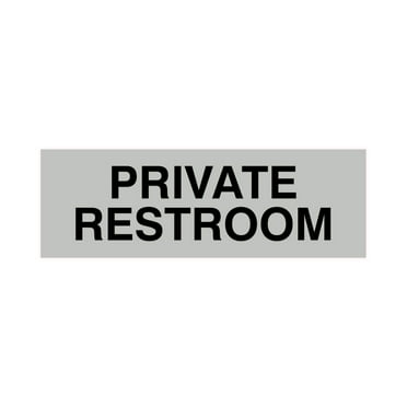 Basic Private Restroom Door / Wall Sign - Lt Gray - Small